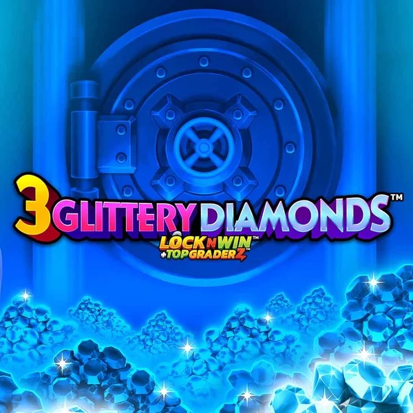 3 Glittery Diamonds by PearFiction Studios, showcased at robocatcasino-fi.com – game logo